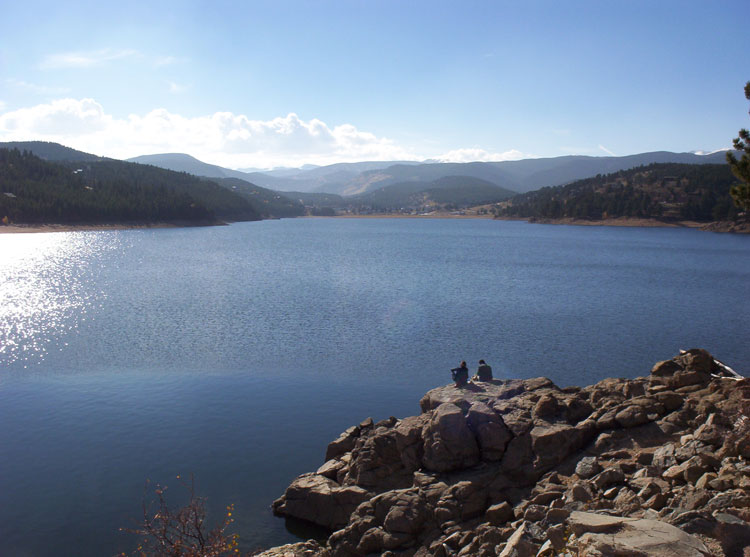 hiking at the Barker Reservoir